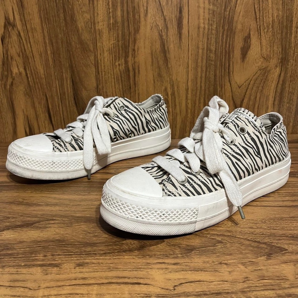 Converse Chuck Taylor All Star Move Platform Zebra Print Sneakers W8.5 M6.5